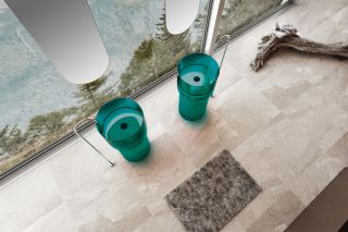 Напольная раковина ABBER Kristall AT2701Aquamarin-H 45см бирюзовый